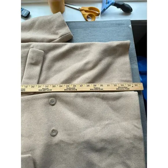 NWT Abercrombie & Fitch Tan Wool Double Breasted Coat Med - Picture 7 of 7